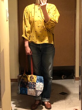 「conges payes ADIEU TRISTESSE（コンジェ ペイエ アデュートリステス）のアイテム」を使った、はらさとさん（レディース・163cm）の秋コーディネート