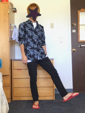 「ビーチサンダル」｜ゆうせいさん（メンズ・168cm・10代）の秋コーディネート