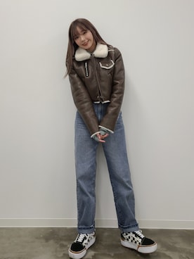 「CRANK（クランク）のアイテム（ムートンコート）」を使った、mam_11_11さん（レディース・154cm）の冬コーディネート