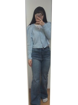 カーディガン ボレロを使った 水色 の人気ファッションコーディネート Wear