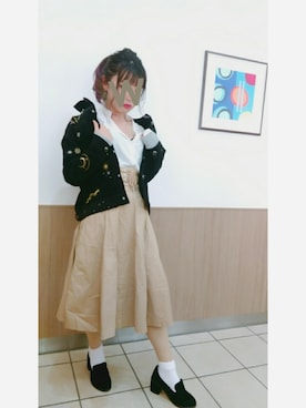 「H&M（エイチ・アンド・エム）のアイテム（ブルゾン）」を使った、kkkさん（レディース・157cm）の冬コーディネート