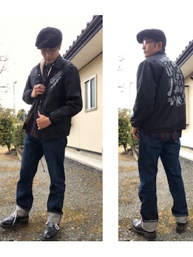 「Y's（ワイズ）のアイテム（帽子）」を使った、rex139(介護福祉士)さん（メンズ・177cm）の冬コーディネート