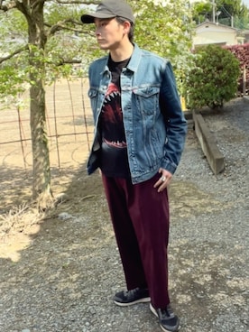 「glamb（グラム）のアイテム（キャップ）」を使った、rex139(介護福祉士)さん（メンズ・177cm）の春コーディネート