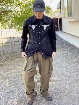「glamb（グラム）のアイテム（キャップ）」を使った、rex139(介護福祉士)さん（メンズ・177cm）の春コーディネート