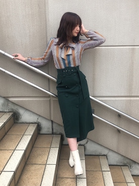 「REDYAZEL（レディアゼル）のアイテム（ブーツ）」を使った、Maさん（レディース・161cm）の秋コーディネート