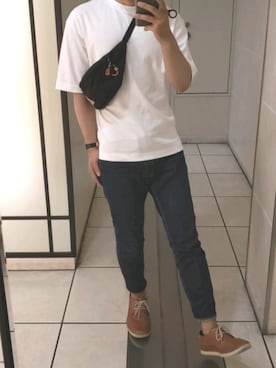 「caqu（サキュウ）のアイテム」を使った、🌟ぴかちゃん🌟低身長さん（メンズ・166cm）の夏コーディネート