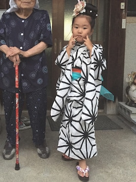 「花火」｜「アイテム（浴衣）」を使った、YESMさん（キッズ・110cm）の春コーディネート