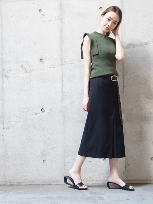 CLANE◆スクエアスリーブニットトップス/1/コットン/CML/16106-2091 CLANE（クラネ）の「【CLANE】スクエアスリーブニットトップス