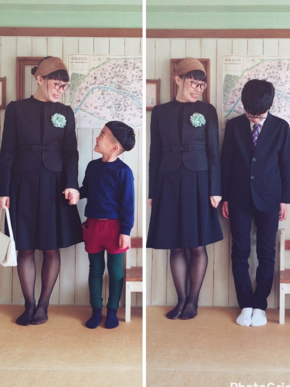 「卒園式、卒業式、フォーマル、ママコーデ、親子コーデ、むすこーで、息子、WEAR昭和部」｜「→→Instagramのアイテム（その他、その他）」を使った、marimo++さん（レディース・156cm）の春コーディネートの1枚目の写真