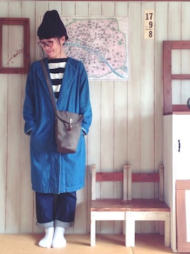 「WEAR昭和部」｜「アイテム（デニムジャケット）」を使った、marimo++さん（レディース・156cm）の春コーディネート