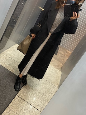 「MARC JACOBS（マークジェイコブス）のアイテム（トートバッグ）」を使った、naaさん（レディース・159cm）の冬コーディネート