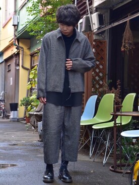 「bukht」｜「アイテム（ブルゾン）」を使った、naokiさん（メンズ・172cm）の冬コーディネート