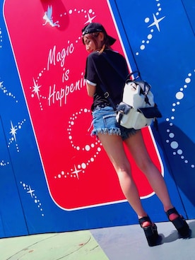 「AZUL（アズール）のアイテム（キャップ）」を使った、優 女 華✴︎さん（レディース・154cm）の夏コーディネート