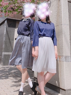 「Honeys（ハニーズ）のアイテム（その他トップス）」を使った、かぴさん（レディース・160cm）の夏コーディネート