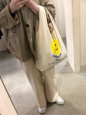 「SO（エスオー）のアイテム（ノーカラーコート）」を使った、haaさん（レディース・163cm）の春コーディネート