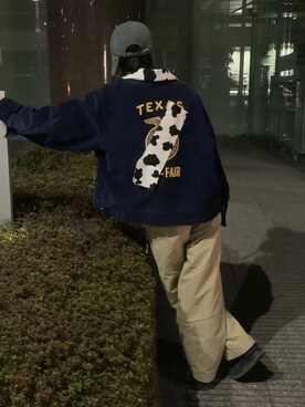 「Re:make（リメイク）のアイテム（ブルゾン）」を使った、いいじまさんさん（メンズ・179cm）の冬コーディネート