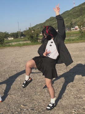 「Champion（チャンピオン）のアイテム（ナイロンジャケット）」を使った、あさん（レディース・165cm）の春コーディネート