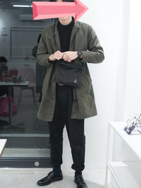 「Lee（リー）のアイテム（モッズコート）」を使った、いちさん（メンズ・182cm）の冬コーディネート