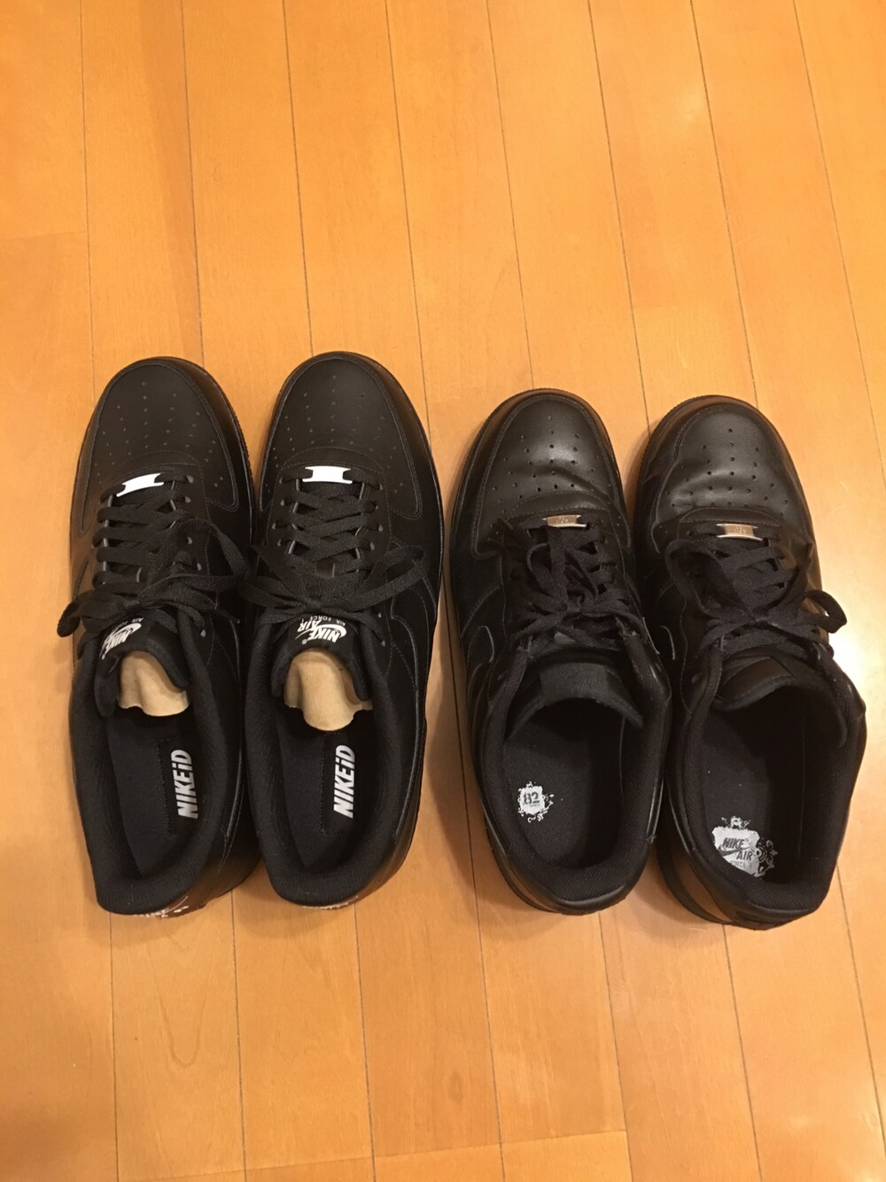 「NIKE、NIKE ID、NIKE AIR FORCE」｜「NIKEのアイテム（スニーカー、ブラック系）」を使った、AVALANCHEさん（メンズ・178cm）の冬コーディネートの1枚目の写真