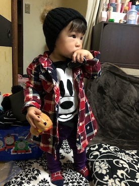 「ロングシャツコーデ」｜pepe☻ryo❀sup♔twaさん（キッズ・90cm）の秋コーディネート