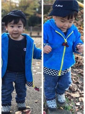 「BIT'Z（ビッツ）のアイテム」を使った、pepe☻ryo❀sup♔twaさん（キッズ・90cm）の秋コーディネート