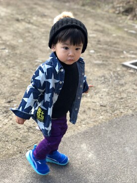 「PARTY PARTY（パーティーパーティー）のアイテム」を使った、pepe☻ryo❀sup♔twaさん（キッズ・90cm）の秋コーディネート
