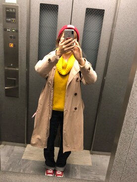 「UNIQLO（ユニクロ）のハイライズワイドストレートジーンズ（デニムパンツ）」を使った、pepe☻ryo❀sup♔twaさん（レディース・158cm）の春コーディネート