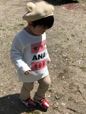 「CIAOPANIC TYPY」｜「アイテム（ハンチング/ベレー帽）」を使った、pepe☻ryo❀sup♔twaさん（キッズ・100cm）の春コーディネート