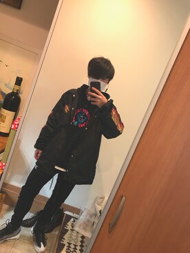 「SANTA CRUZ（サンタクルーズ）のアイテム（ナイロンジャケット）」を使った、たぁちさん（メンズ・165cm）の冬コーディネート
