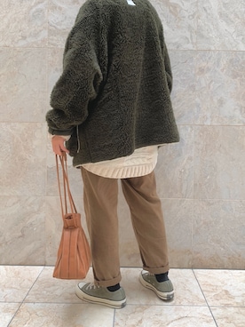 「ピスタチオ」｜「アイテム（ミリタリージャケット）」を使った、N.さん（レディース・153cm）の春コーディネート