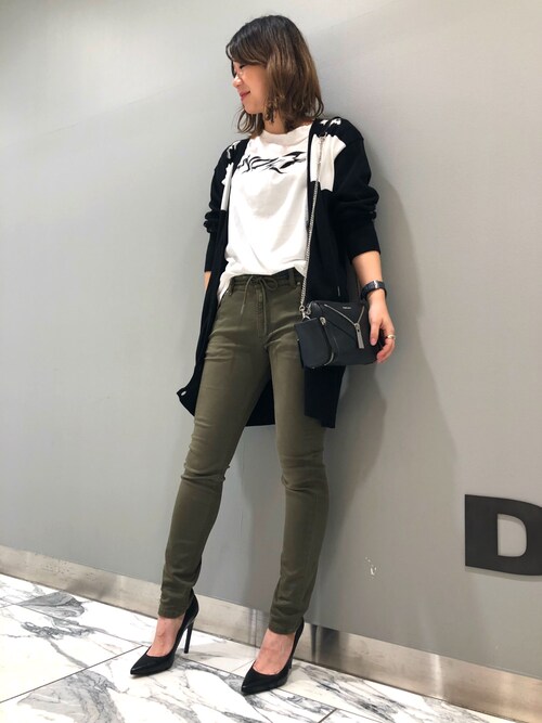 Diesel 松坂屋名古屋店 Ladies たかいことみさんのニット セーターを使ったコーディネート Zozotown