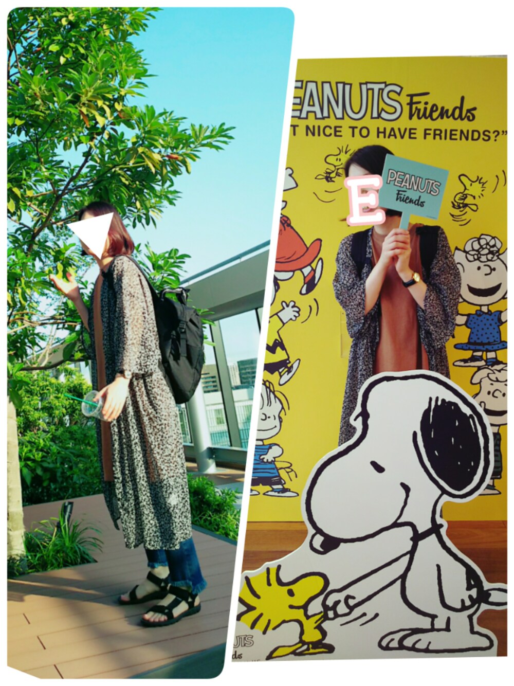 ブラック系のシャツワンピース、ブラウン系のその他トップス、ブラック系のサンダルを着用したレディースの秋コーディネートの1枚目の写真