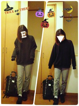 「wearhalloween2017」｜「アイテム（スウェット）」を使った、ぷぉつさん（レディース・158cm）の秋コーディネート