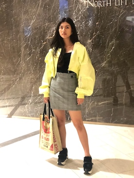 「oversize」｜「アイテム（MA-1）」を使った、テラーのレビューさん（レディース・167cm）の冬コーディネート