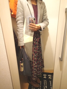 「AS KNOW AS plus（アズノゥアズプラス）のアイテム（ワンピース）」を使った、Yuuka Kuboさん（レディース・162cm）の冬コーディネート