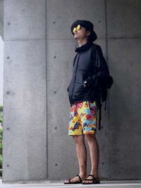 「UNUSED（アンユーズド）のアイテム（ナイロンジャケット）」を使った、akiyoshiさん（メンズ・173cm）の夏コーディネート