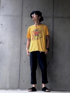 「WHITE（ホワイト）のアイテム」を使った、akiyoshiさん（メンズ・173cm）の夏コーディネート