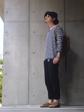 「WHITE（ホワイト）のアイテム」を使った、akiyoshiさん（メンズ・173cm）の夏コーディネート