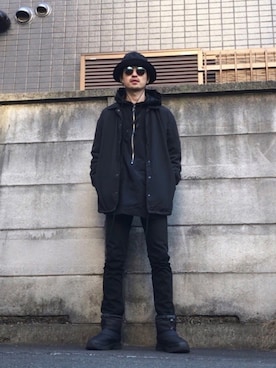 「no brand（ノーブランド）のアイテム（ナイロンジャケット）」を使った、akiyoshiさん（メンズ・173cm）の冬コーディネート