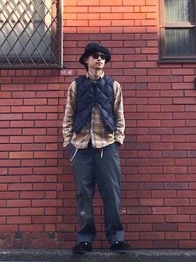 「ワーク」｜「アイテム（スリッポン）」を使った、akiyoshiさん（メンズ・173cm）の春コーディネート