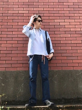 「Ray-Ban（レイバン）のアイテム（サングラス、ブラウン系）」を使った、akiyoshiさん（メンズ・174cm）の春コーディネート