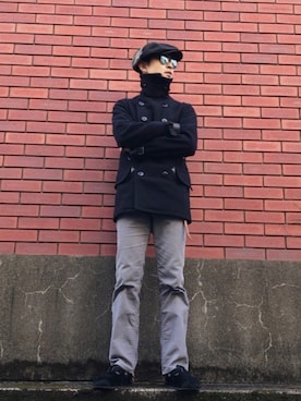 「サングラス」｜「アイテム（ピーコート）」を使った、akiyoshiさん（メンズ・173cm）の秋コーディネート
