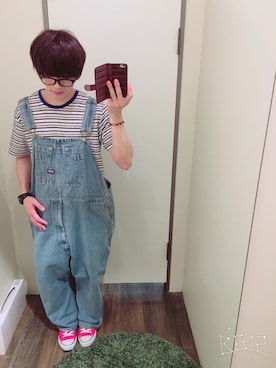 「BIG SMITH（ビッグスミス）のアイテム（サロペット/オーバーオール）」を使った、あきさん（メンズ・169cm）の春コーディネート