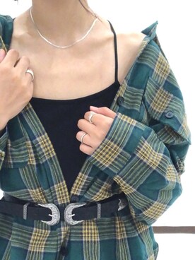 「Aunt Marie's（アントマリーズ）のチェックCPOビッグシャツ / AUNT MARIE'S × WEARISTA YUKI（シャツ/ブラウス）」を使った、ＹＫさん（レディース・160cm）の秋コーディネート