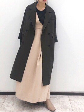 「Aunt Marie's（アントマリーズ）のアイテム（ステンカラーコート）」を使った、ＹＫさん（レディース・160cm）の秋コーディネート