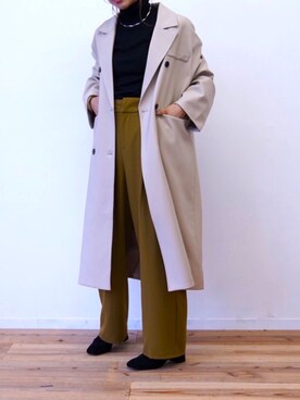 「Aunt Marie's（アントマリーズ）のアイテム（ステンカラーコート）」を使った、ＹＫさん（レディース・160cm）の秋コーディネート