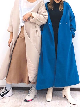 「アントマリーズ」｜「アイテム（ノーカラージャケット）」を使った、ＹＫさん（レディース・160cm）の冬コーディネート