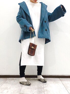 「ママファッション」｜「アイテム（ピーコート）」を使った、ＹＫさん（レディース・160cm）の冬コーディネート