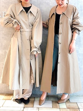 「アントマリーズ」｜「アイテム（ステンカラーコート）」を使った、ＹＫさん（レディース・160cm）の春コーディネート