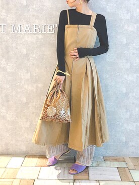 「アントマリーズ」｜「アイテム（ジャンパースカート）」を使った、ＹＫさん（レディース・160cm）の春コーディネート